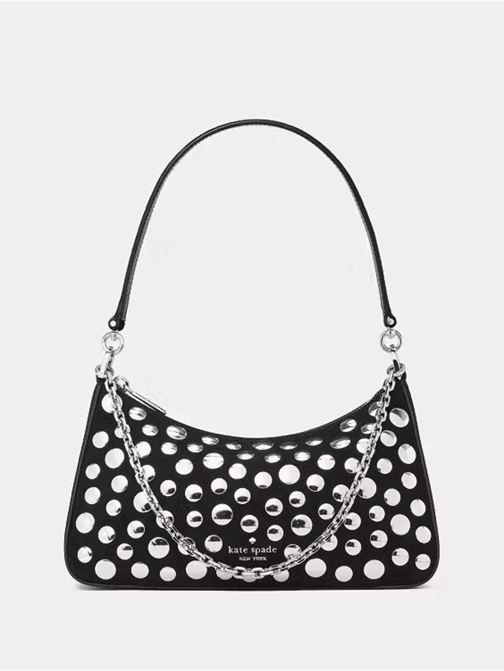 ♠️Kate Spade New York Margot Studded Suede Convertible Shoulder Bag, Black NWT